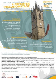Poster für die 6. Erfurter Inklusionstage am 08. Mai 2017