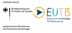 Gefördert durch das Bundesministerium für Arbeit und Soziales aufgrund eines Beschlusses des Deutschen Bundestages. Logo der Ergänzenden Unabhängigen Teilhabeberatung